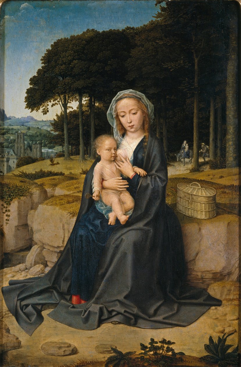 Ruhe auf der Flucht nach Ägypten von Gerard David