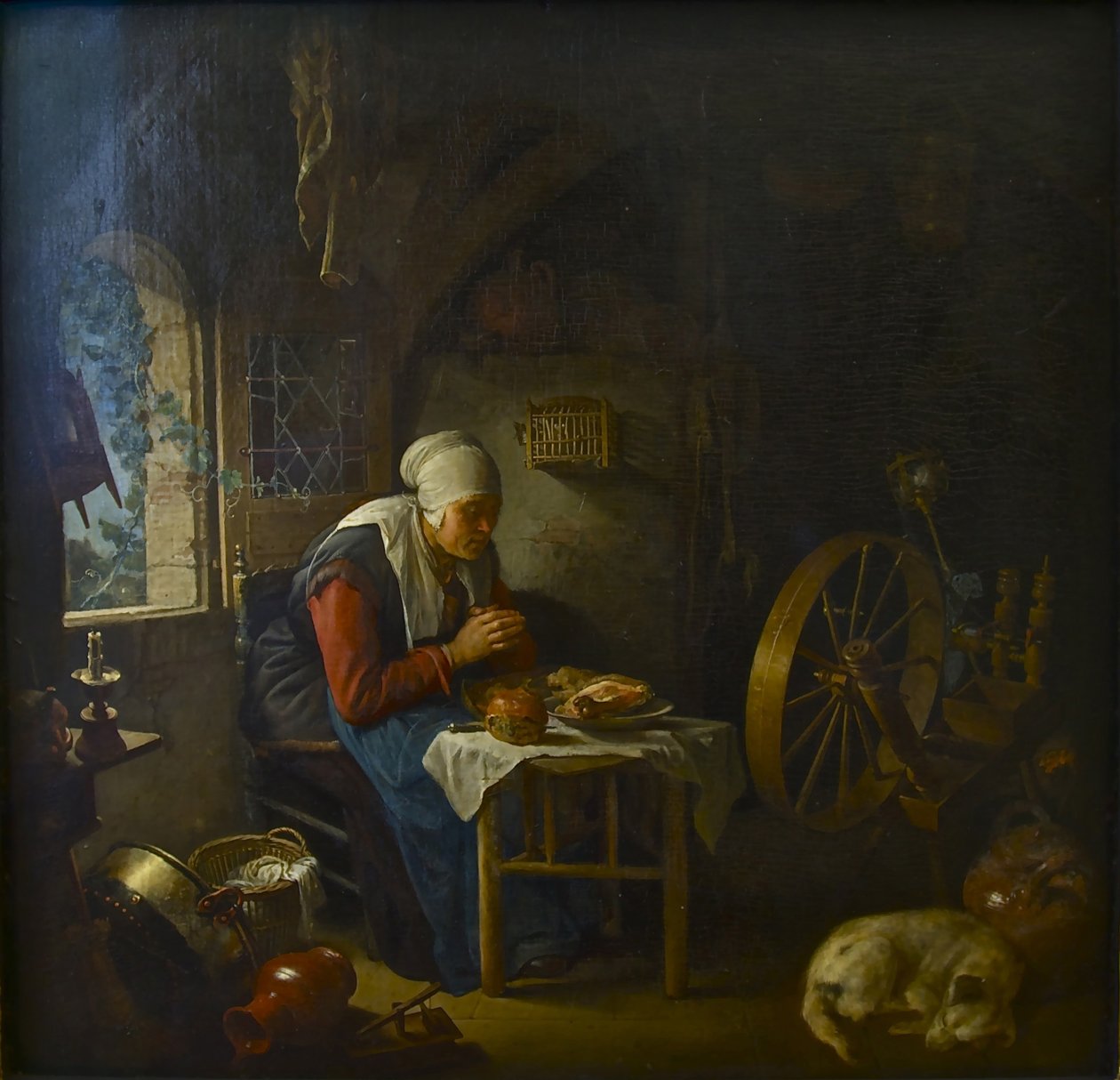 Das Gebet der Spinnerin, 1645 von Gerrit Dou