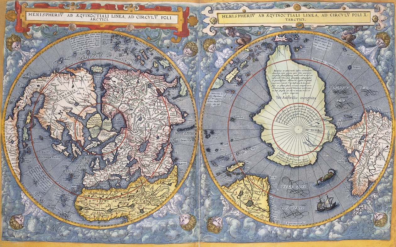 Nord- und Südpol, 1593 von Gerard de Jode