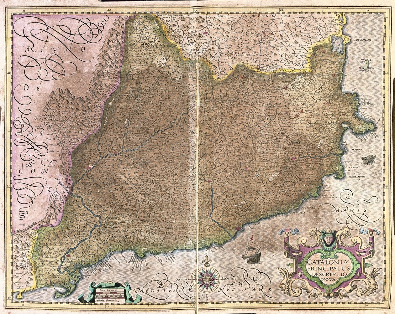 Katalonien, Spanien (Stich) von Gerardus Mercator