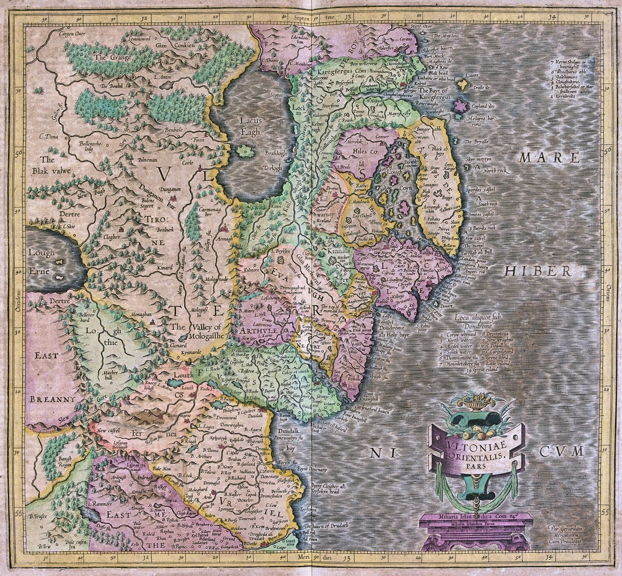 Ostirland von Gerardus Mercator