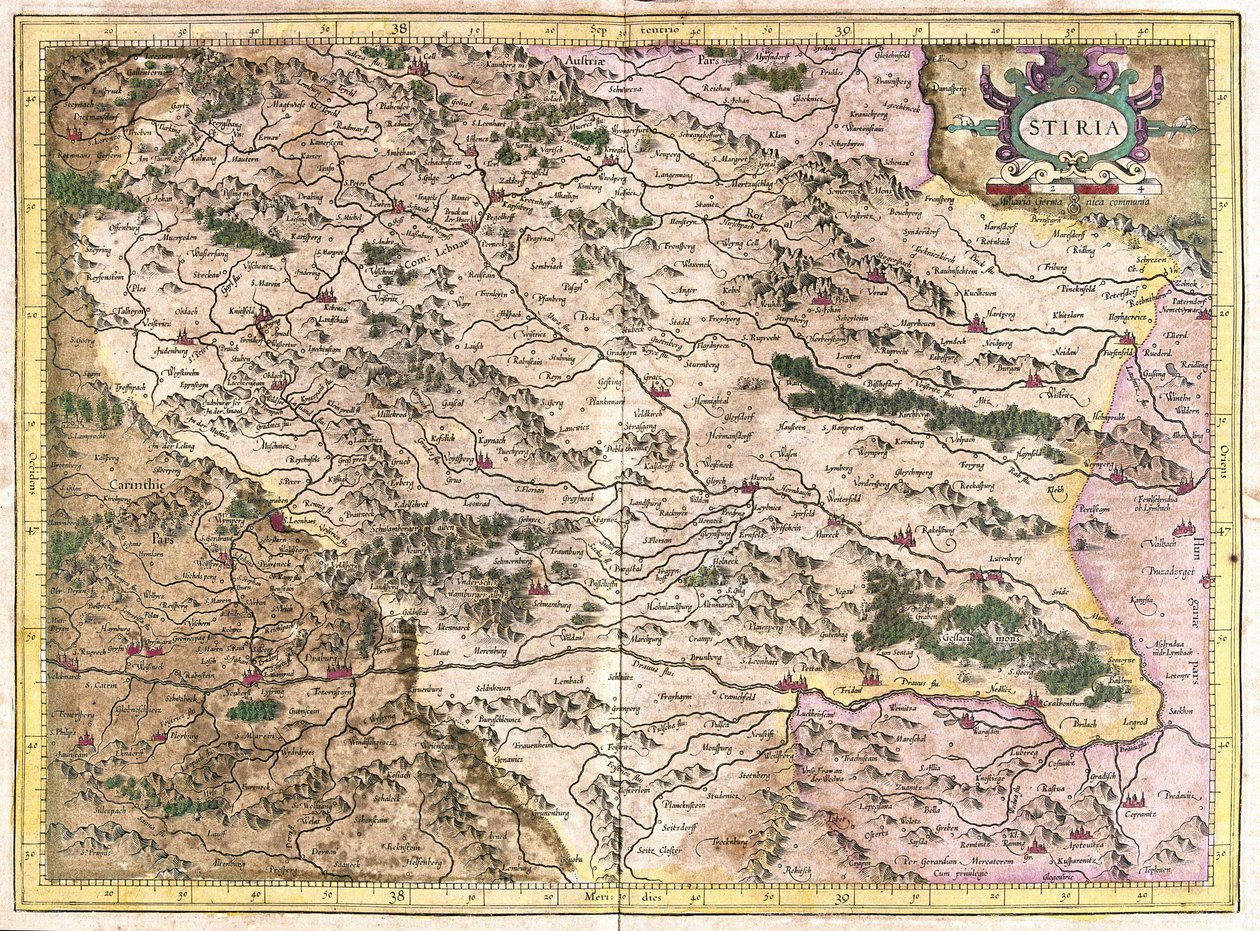 Steiermark, Österreich (Stich) von Gerardus Mercator