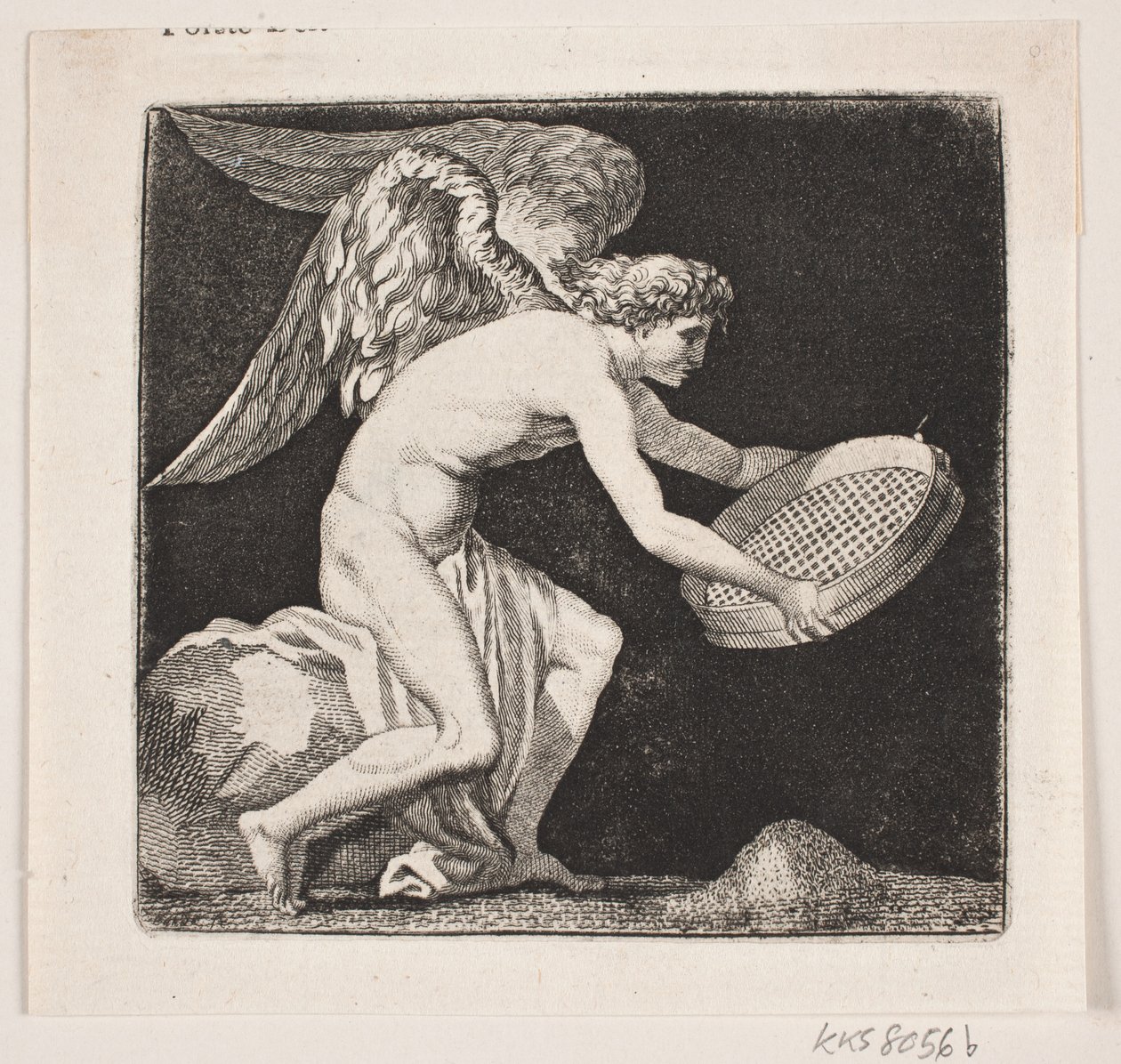 Geflügeltes Genie mit einem Sieb von Gerhard Ludvig Lahde