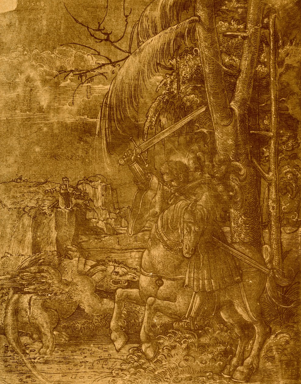 St. Georg tötet den Drachen von German School