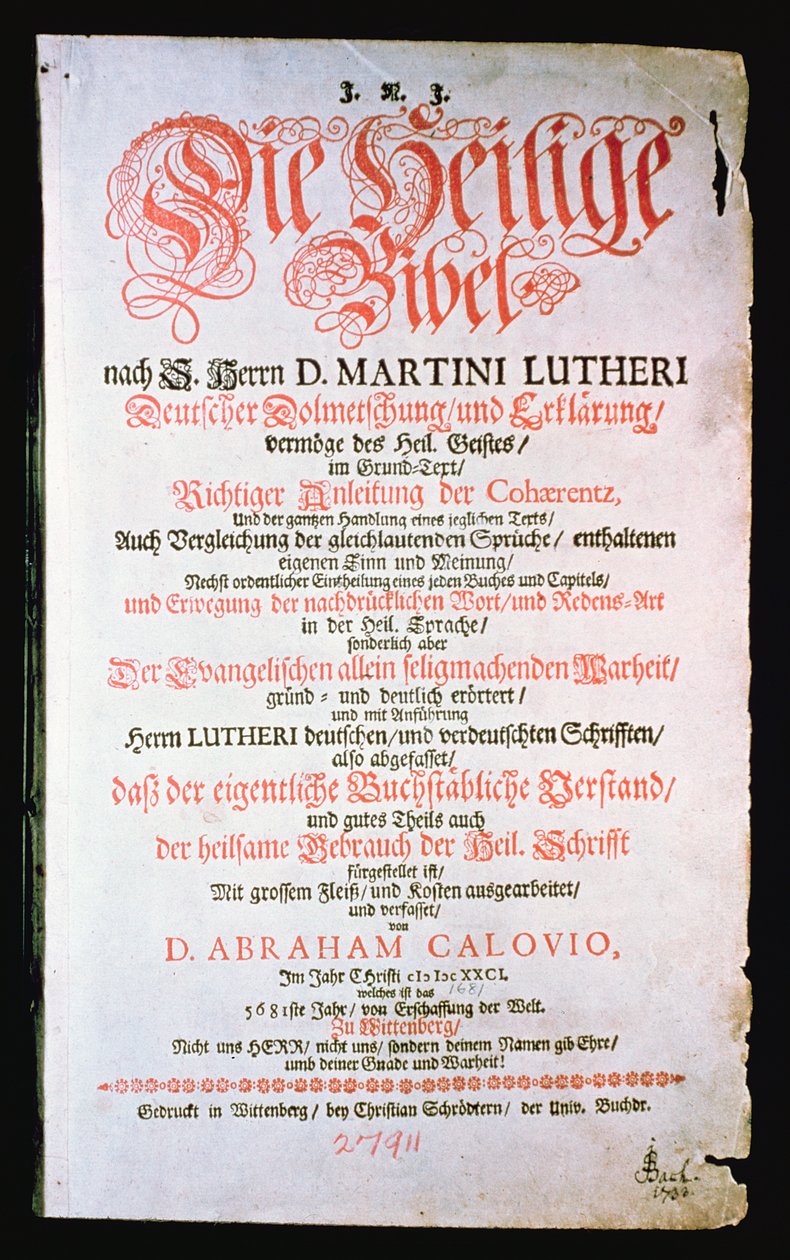 Die Heilige Bibel, Bd. I., 1681 von German School