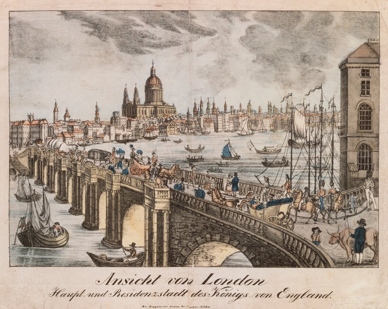 Ansicht von London, aus Neuruppiner Bilderbogen, 1830 von German School