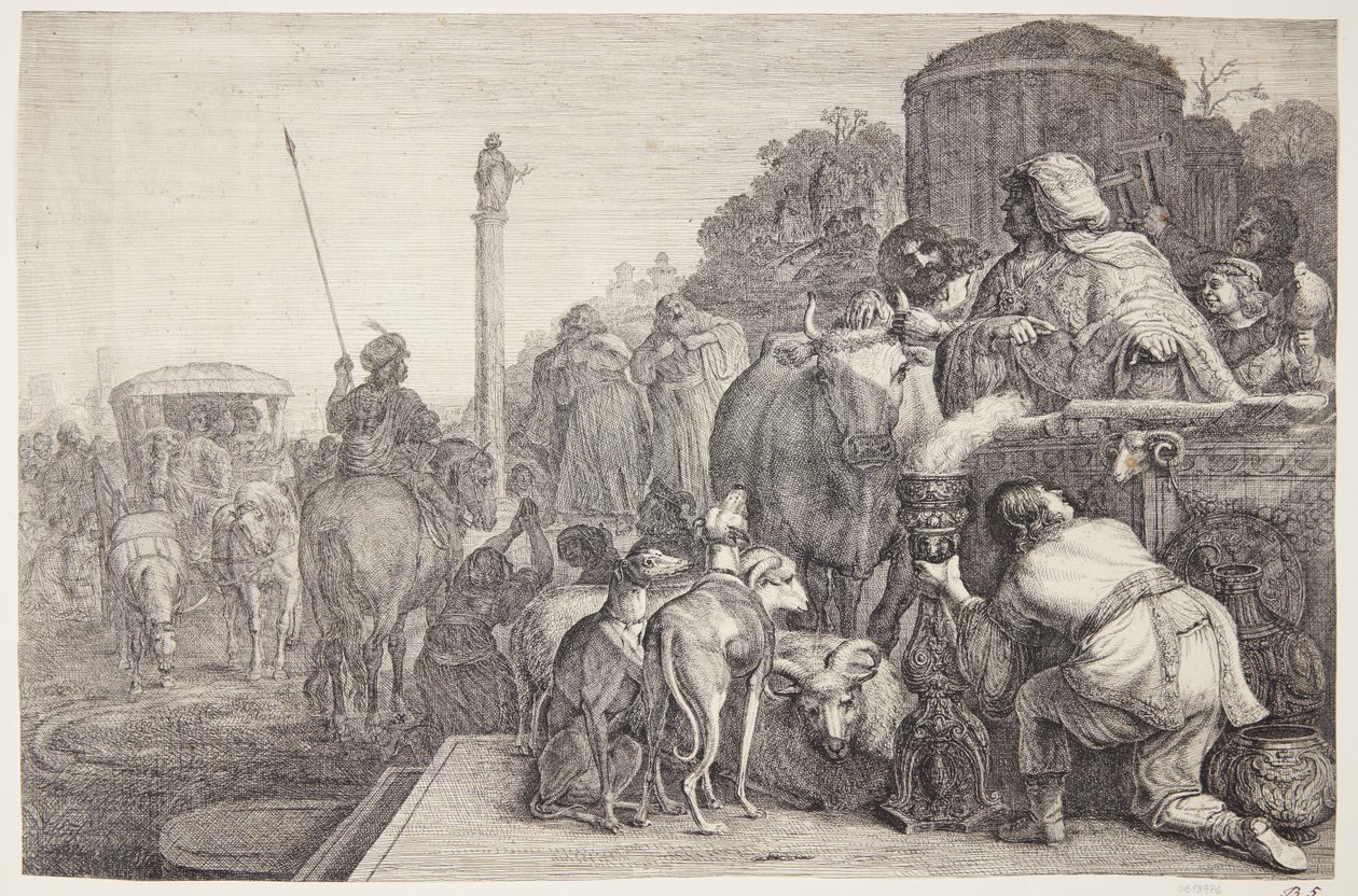 Paulus und Barnabas in Lystra von Gerrit Claesz. Bleker