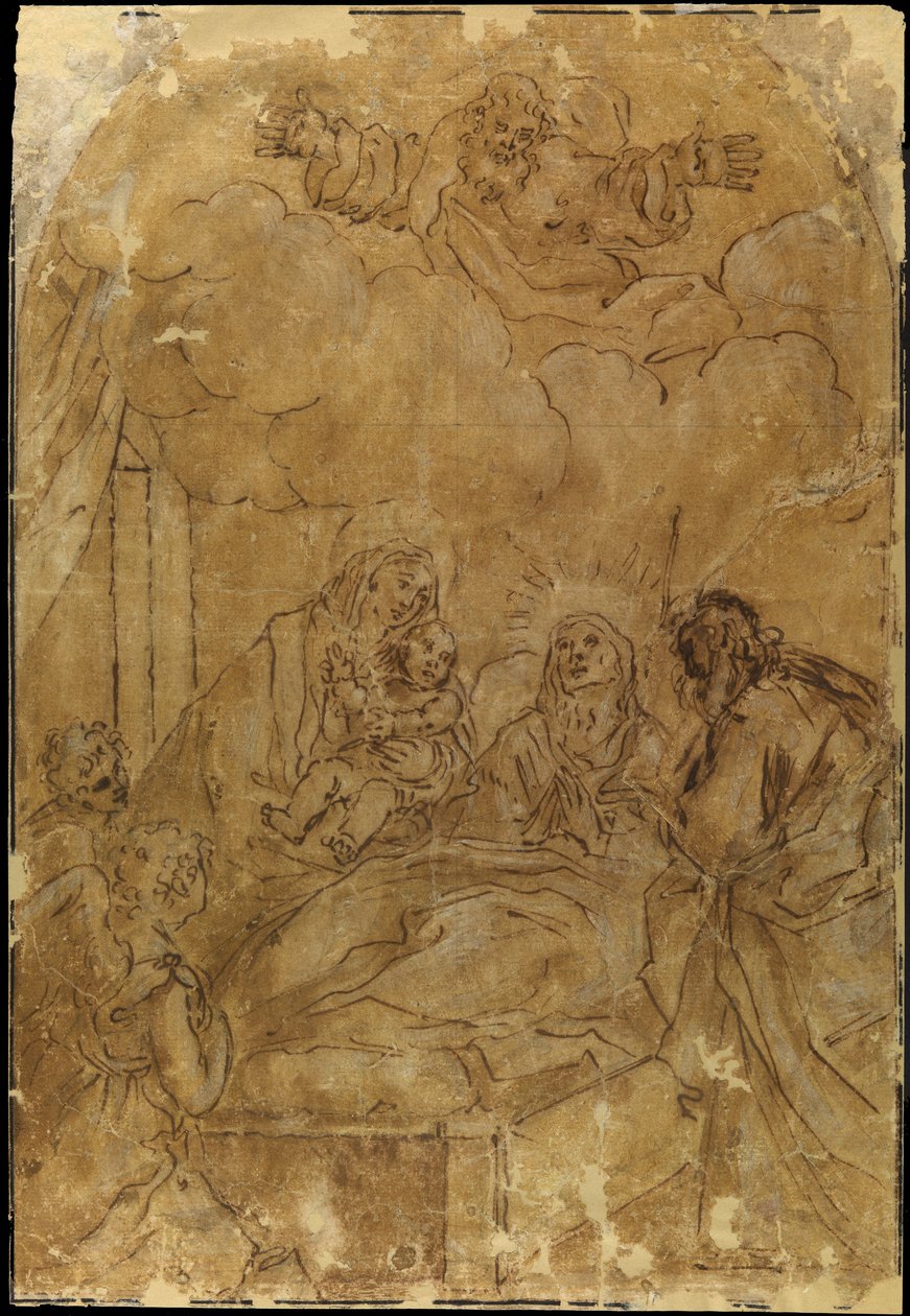 Tod der Heiligen Anna von Giacomo Cavedone