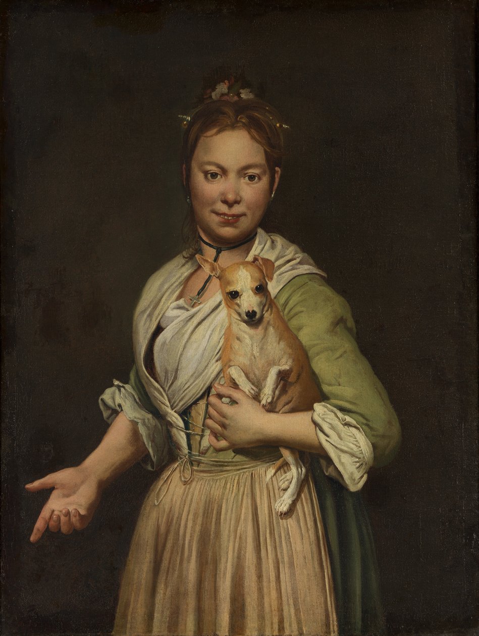 Eine Frau mit einem Hund, 1740er Jahre von Giacomo Ceruti