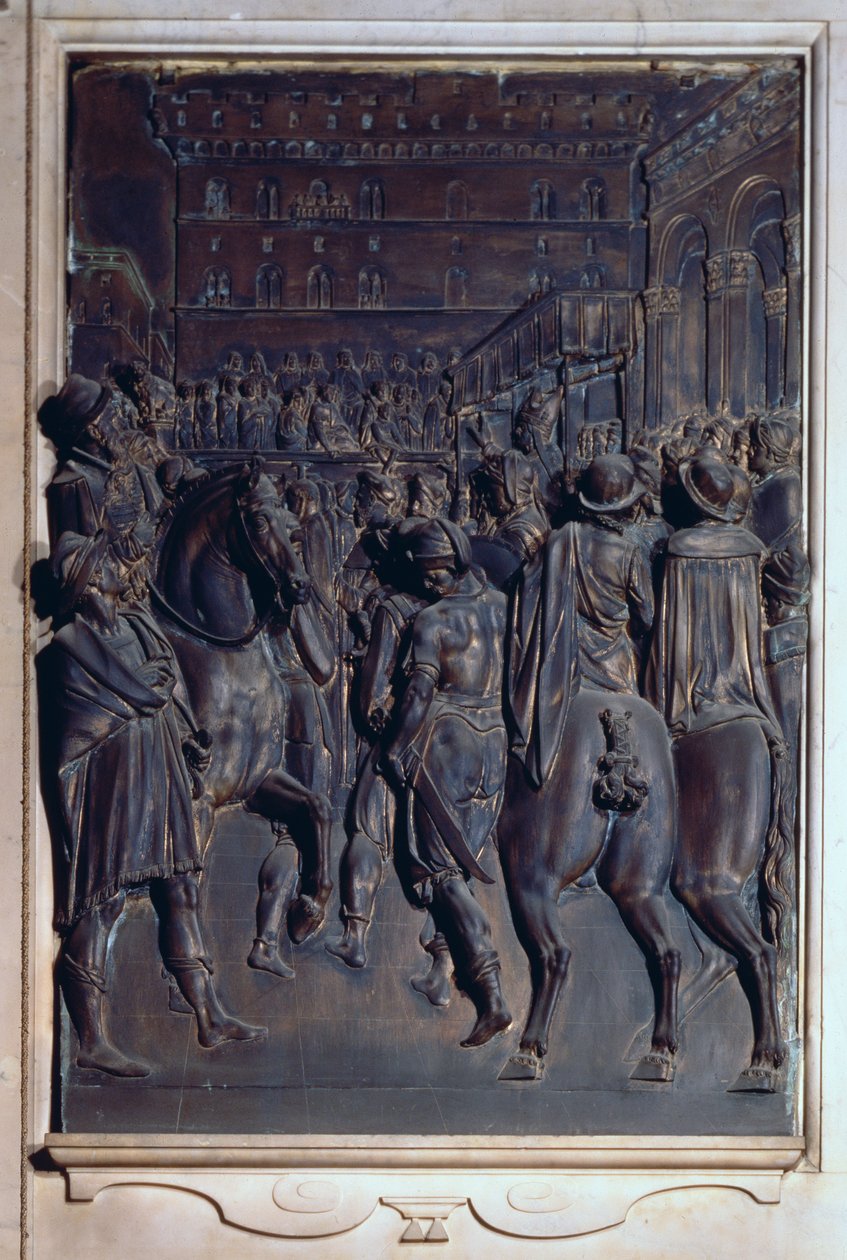 St. Agostino predigt den Florentinern, Relief aus der Salviati-Kapelle von Giambologna