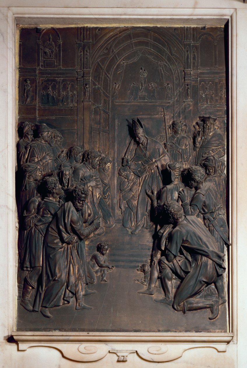St. Antonius erlöst die Herrschaft, Relief aus der Salviati-Kapelle (Bronze) von Giambologna