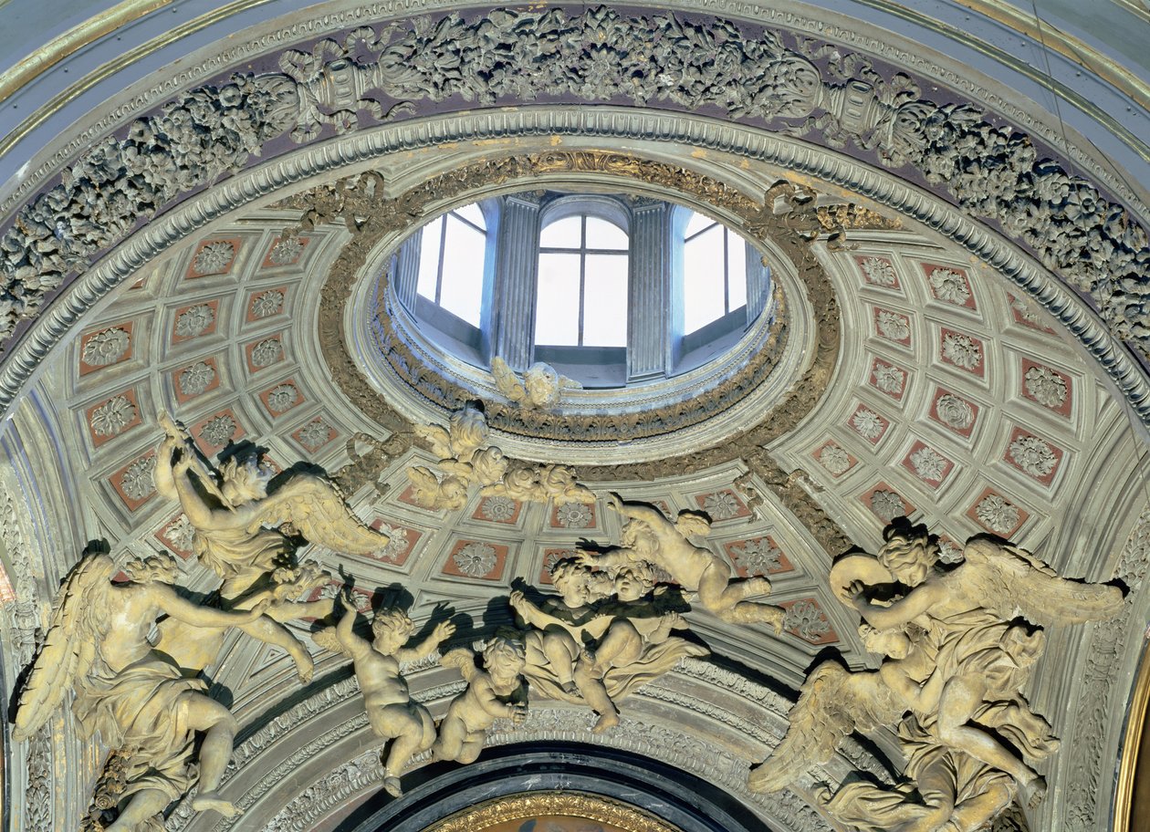 Ansicht der Kuppel mit Engelmusikern aus der Fonseca-Kapelle von Gian Lorenzo Bernini