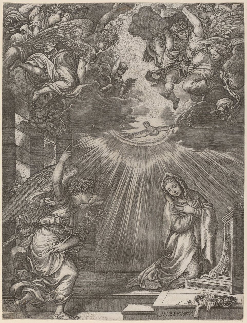 Die Verkündigung von Gian Jacopo Caraglio after Titian