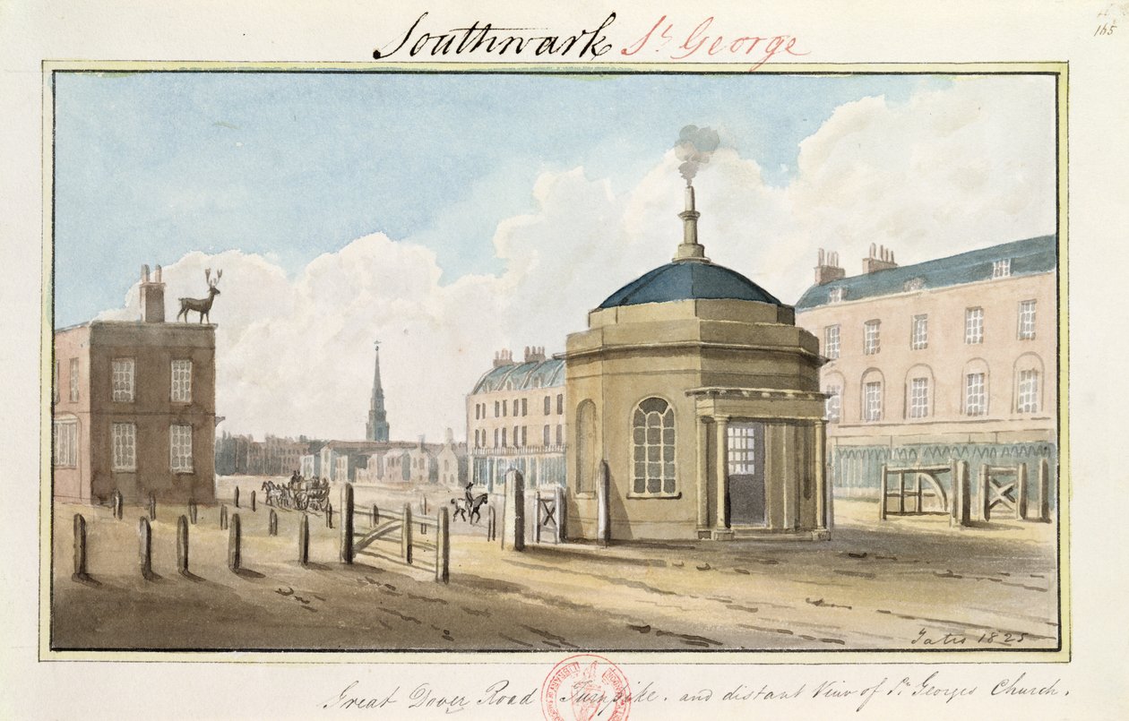 Great Dover Road Turnpike und entfernte Ansicht der St. George