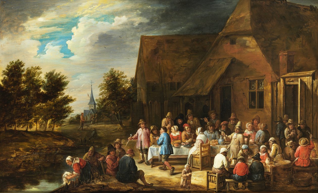 Rast hinter einem Gasthof von Gillis van Tilborgh