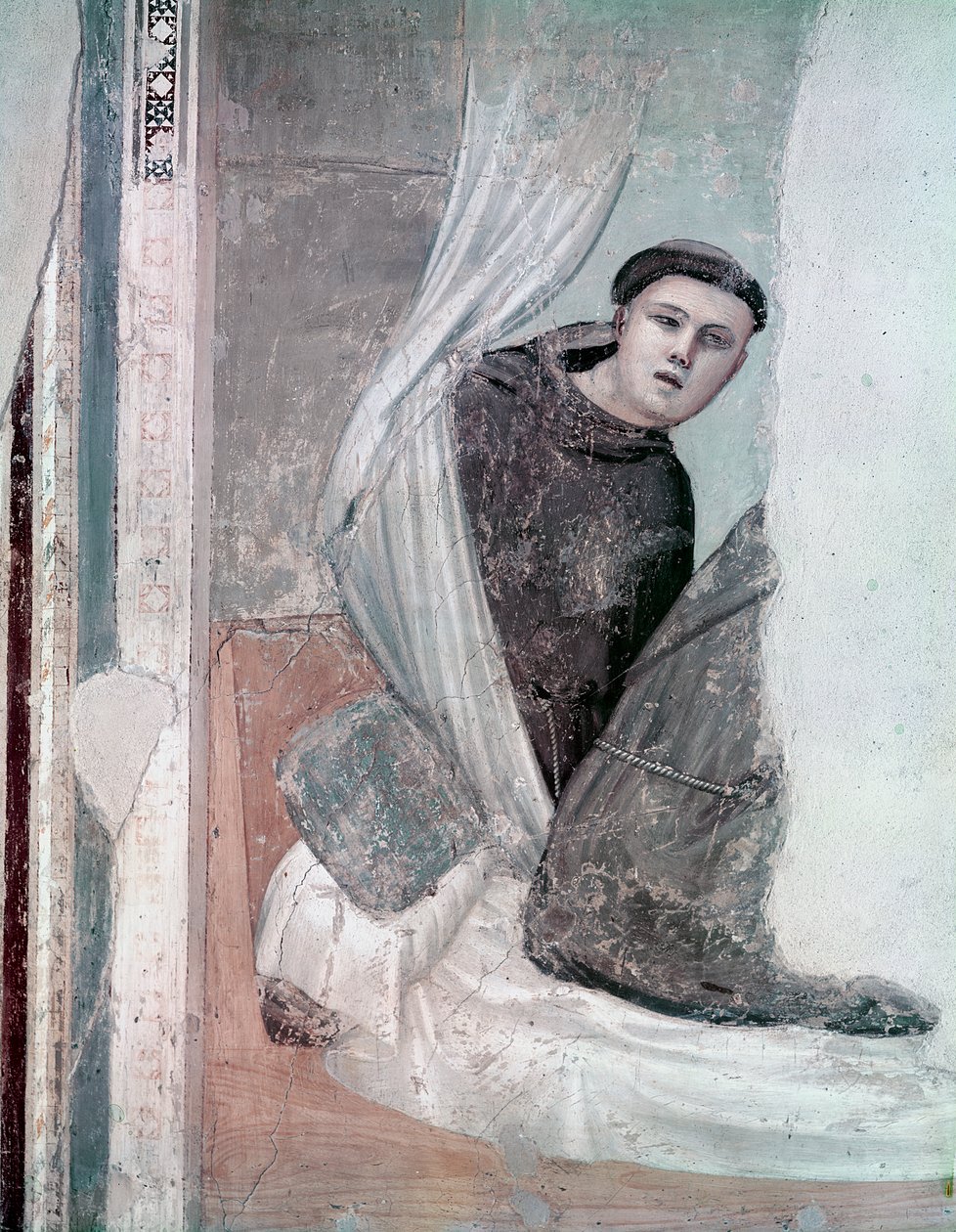 Mönch (Detail) aus dem Leben des Hl. Franziskus, Bardi-Kapelle, ca. 1340 von Giotto di Bondone