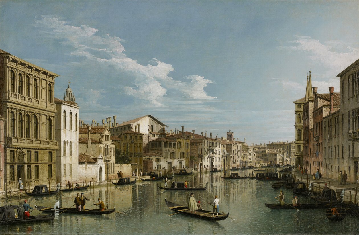 Canal Grande vom Palazzo Flangini zum Palazzo Bembo, um 1740 von Giovanni Antonio Canal