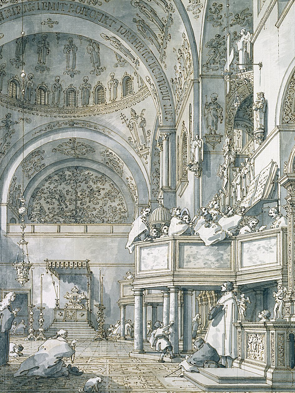 Der Chor singt in der Markusbasilika, Venedig, 1766 von Giovanni Antonio Canal