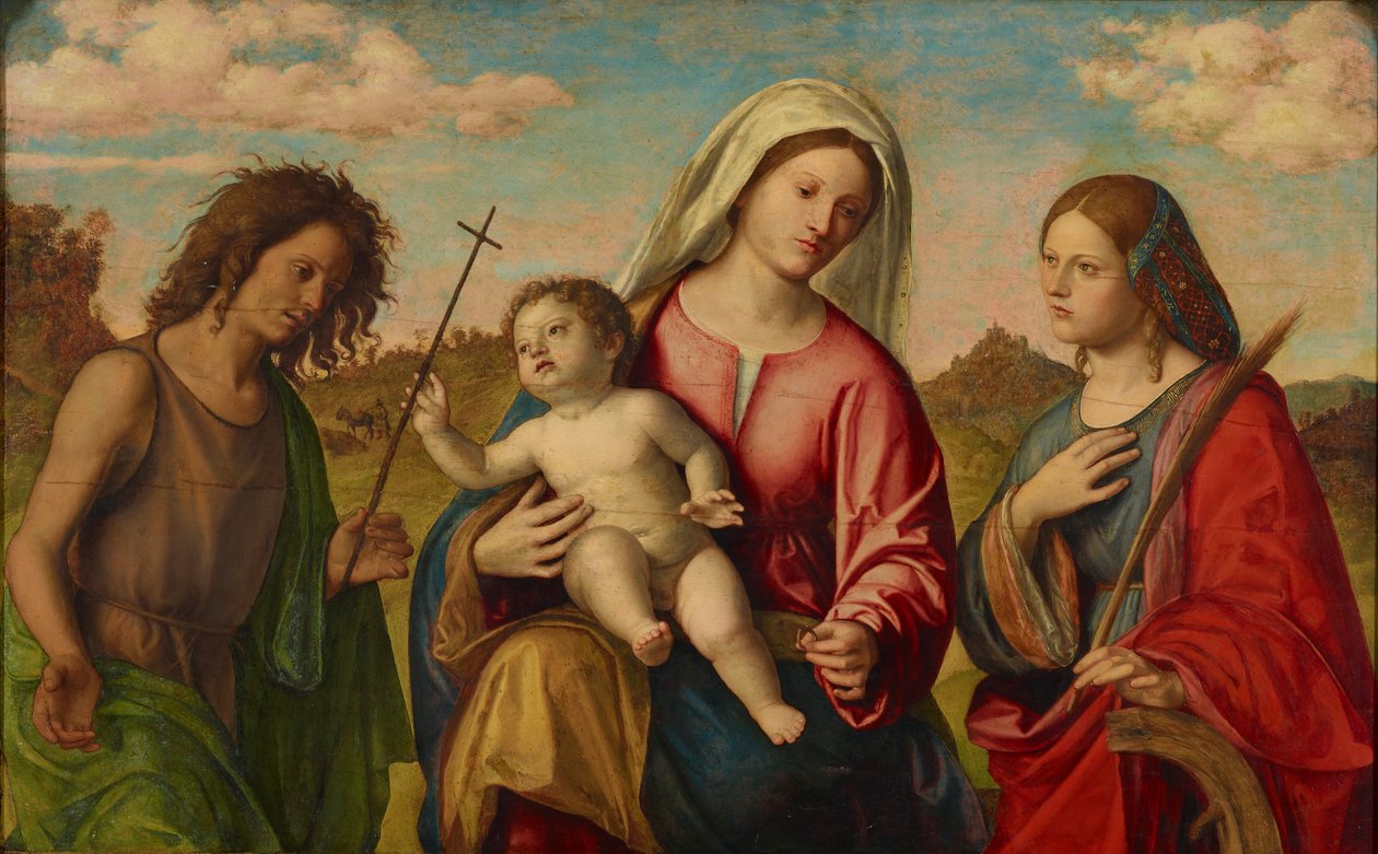 Jungfrau und Kind mit St. Katharina und Johannes dem Täufer, ca. 1515 von Giovanni Battista Cima da Conegliano