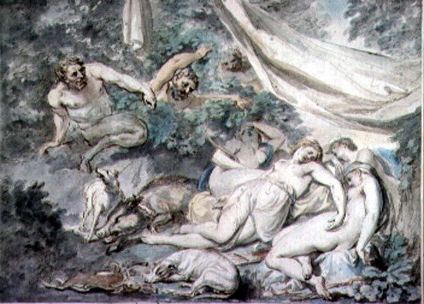 Nymphen von Satyrn überrascht, 18. Jahrhundert von Giovanni Battista Cipriani