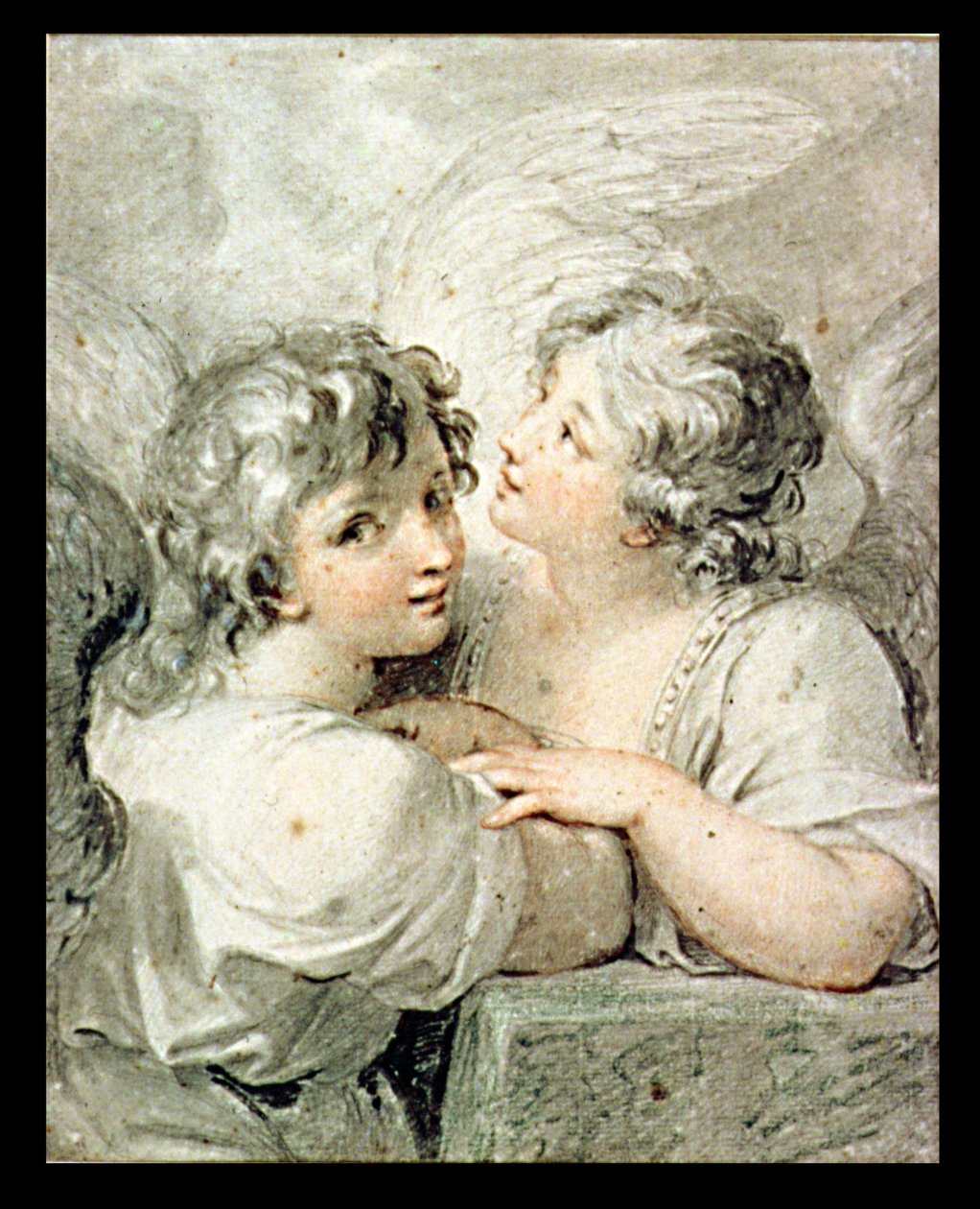 Zwei Engel, 18. Jahrhundert (Zeichnung) von Giovanni Battista Cipriani