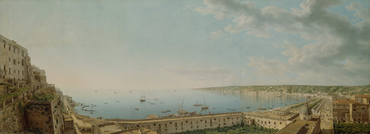 Blick auf die Bucht von Neapel, Blick nach Südwesten vom Pizzofalcone in Richtung Capo di Posilippo von Giovanni Battista Lusieri