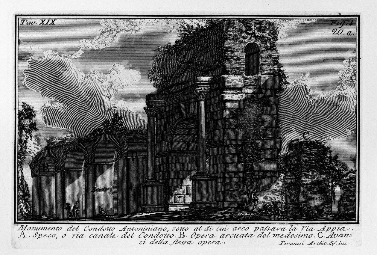 Monumento del Condotto Antoniniano, unter dessen Bogen die Via Appia verlief von Giovanni Battista Piranesi