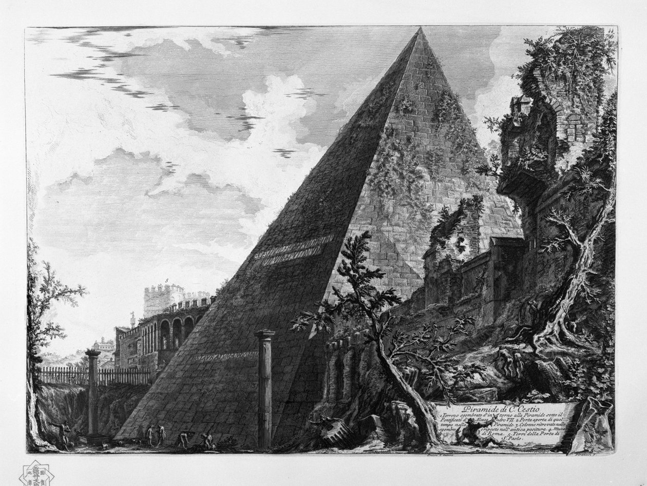 Pyramide von C. Cestio von Giovanni Battista Piranesi