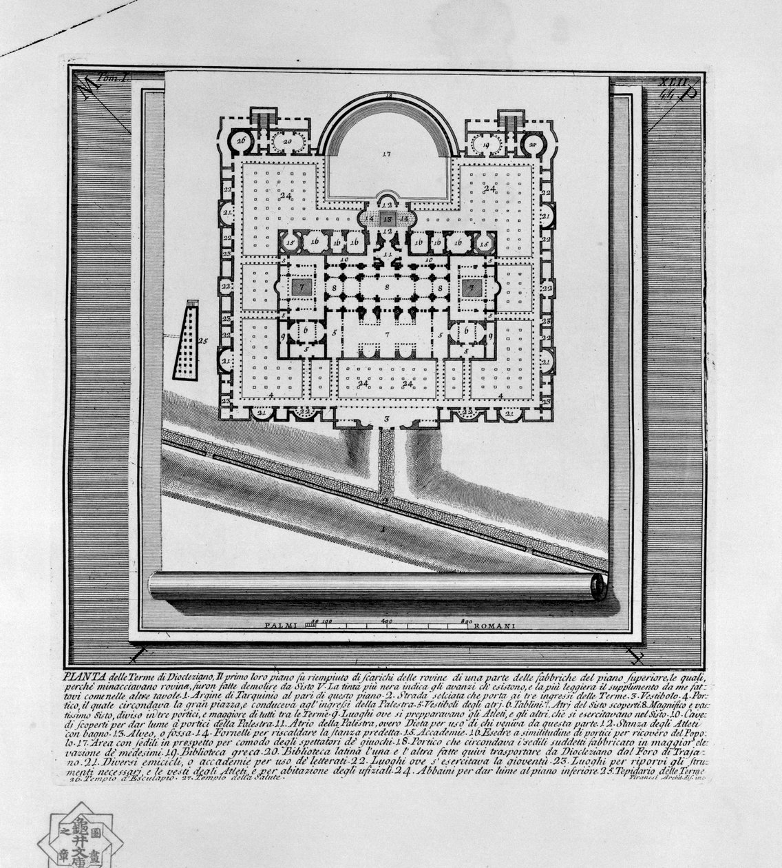Plan der Diokletiansthermen (Rom) von Giovanni Battista Piranesi