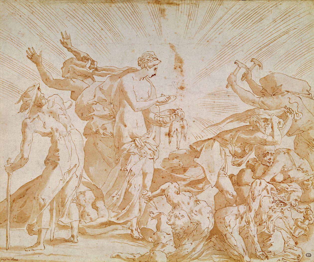 Pandora öffnet die Büchse von Giovanni Battista Rosso Fiorentino