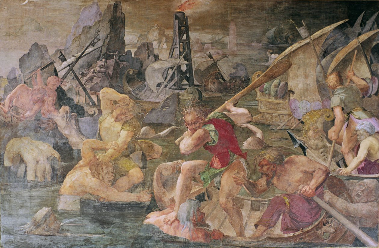 Die Rache des Nauplius (Detail) von Giovanni Battista Rosso Fiorentino
