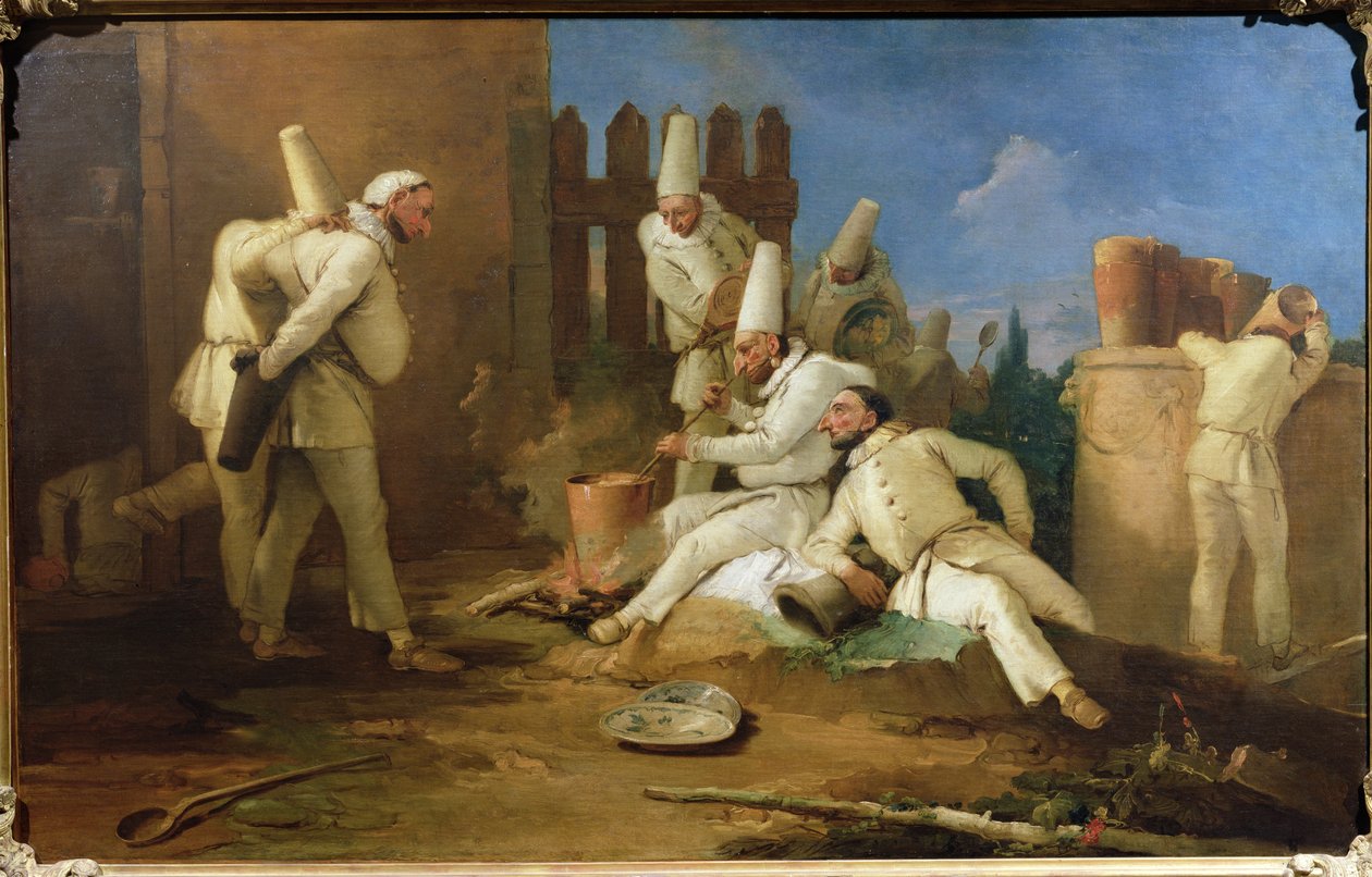 Die Küche des Punchinello von Giovanni Battista Tiepolo