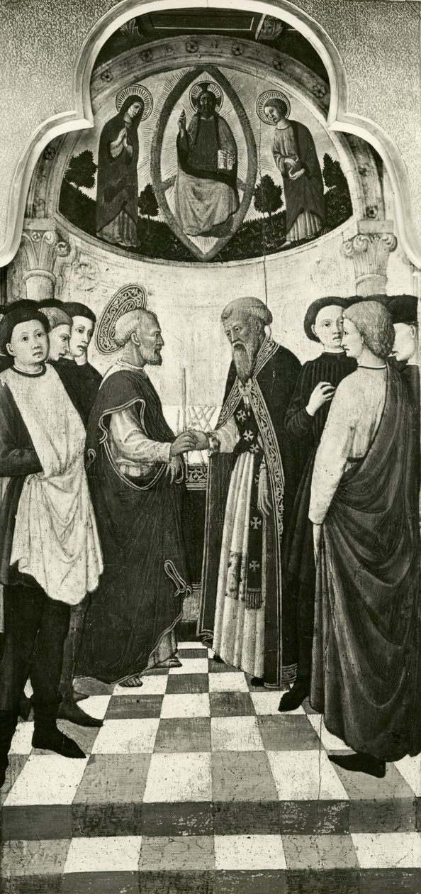 Zyklus des Lebens der Jungfrau, Weihe der Jungfrau im Tempel, ca. 1445 von Giovanni Francesco da Rimini