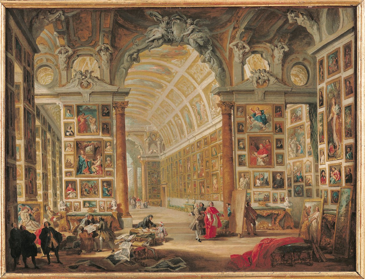 Die Galerie des Kardinals Silvio Valenti-Gonzaga in Rom, 1749 von Giovanni Paolo Pannini