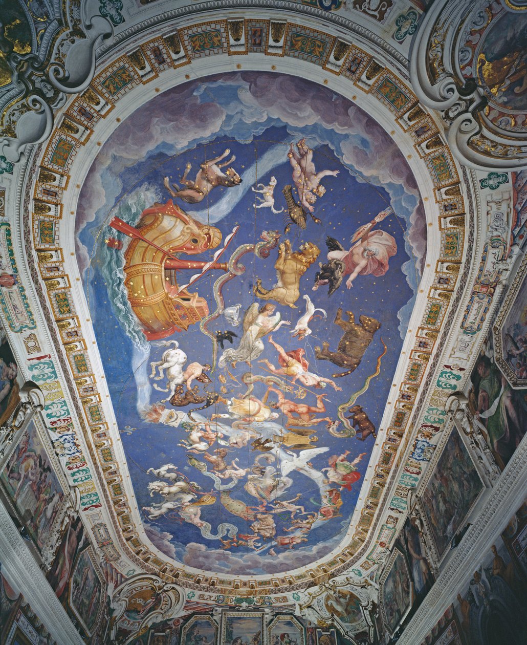 Astrologische Decke, in der Sala del Mappamondo von Giovanni de Vecchi