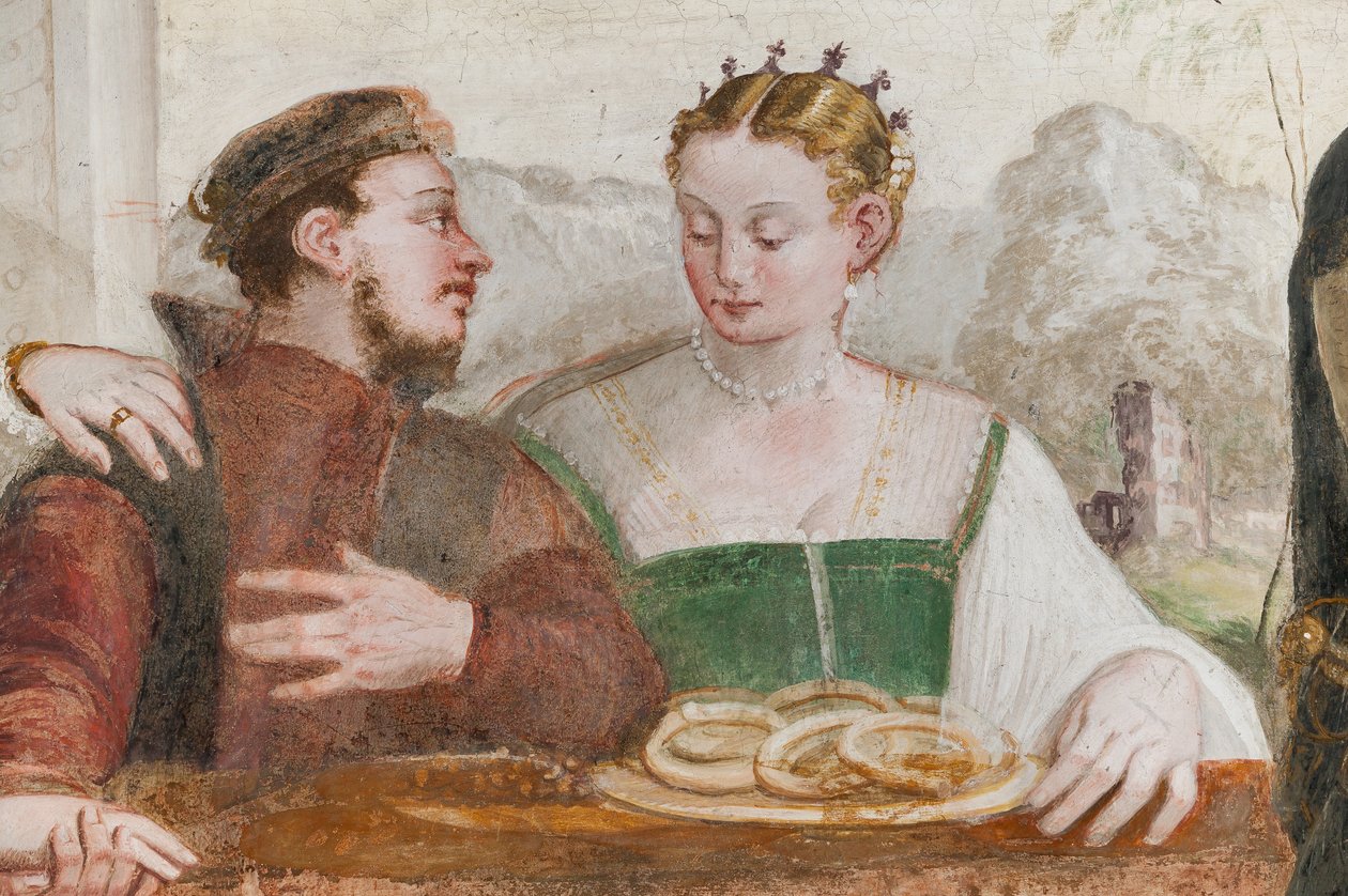 Das Bankett, Hauptsaal, ca. 1570 (Fresko) von Giovanni Antonio Fasolo