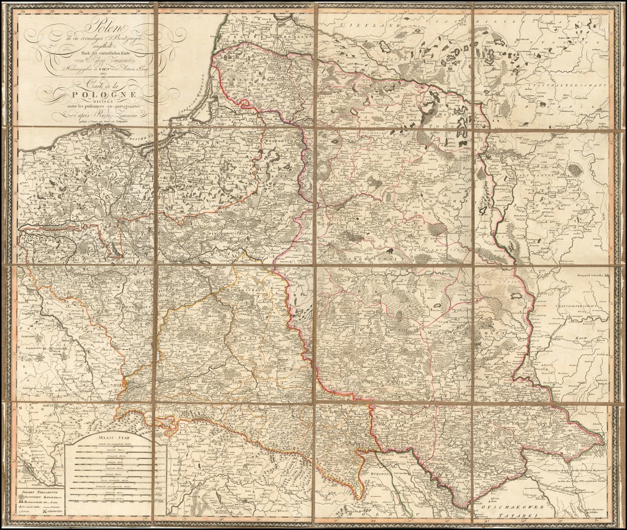 1807 Karte von Polen von Giovanni Antonio Rizzi Zannoni