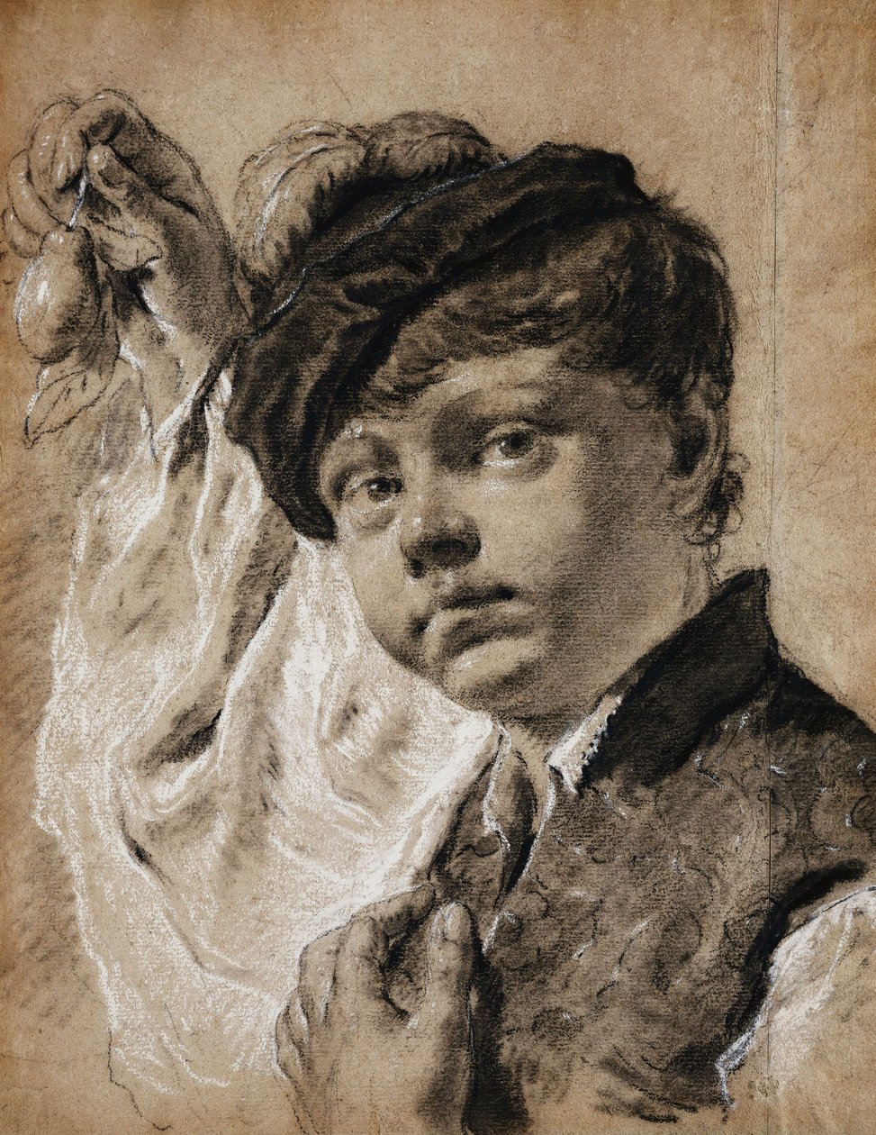 Ein Junge hält eine Zitrone von Giovanni Battista Piazzetta