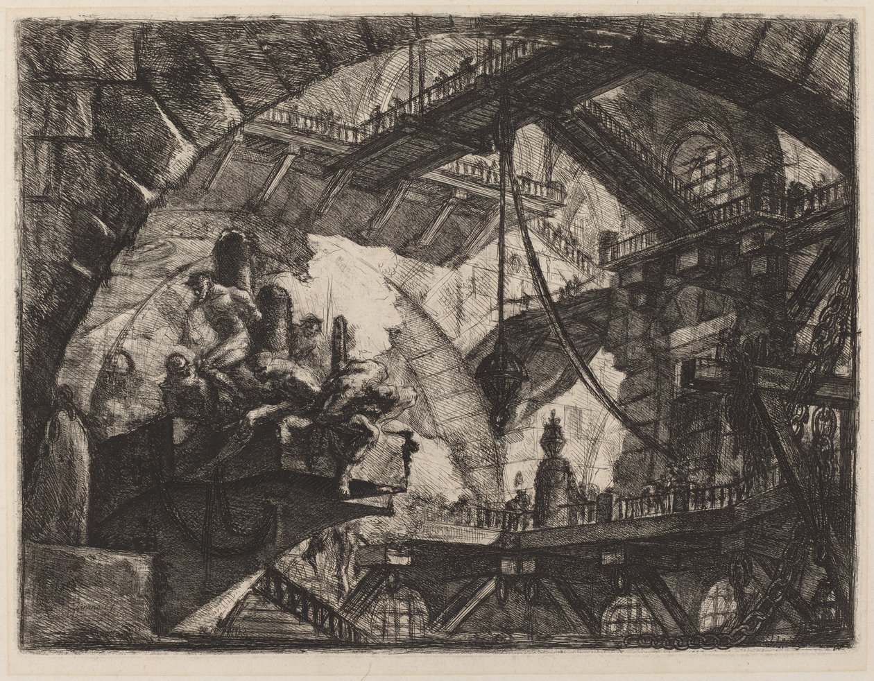 Gefangene auf einer vorspringenden Plattform von Giovanni Battista Piranesi