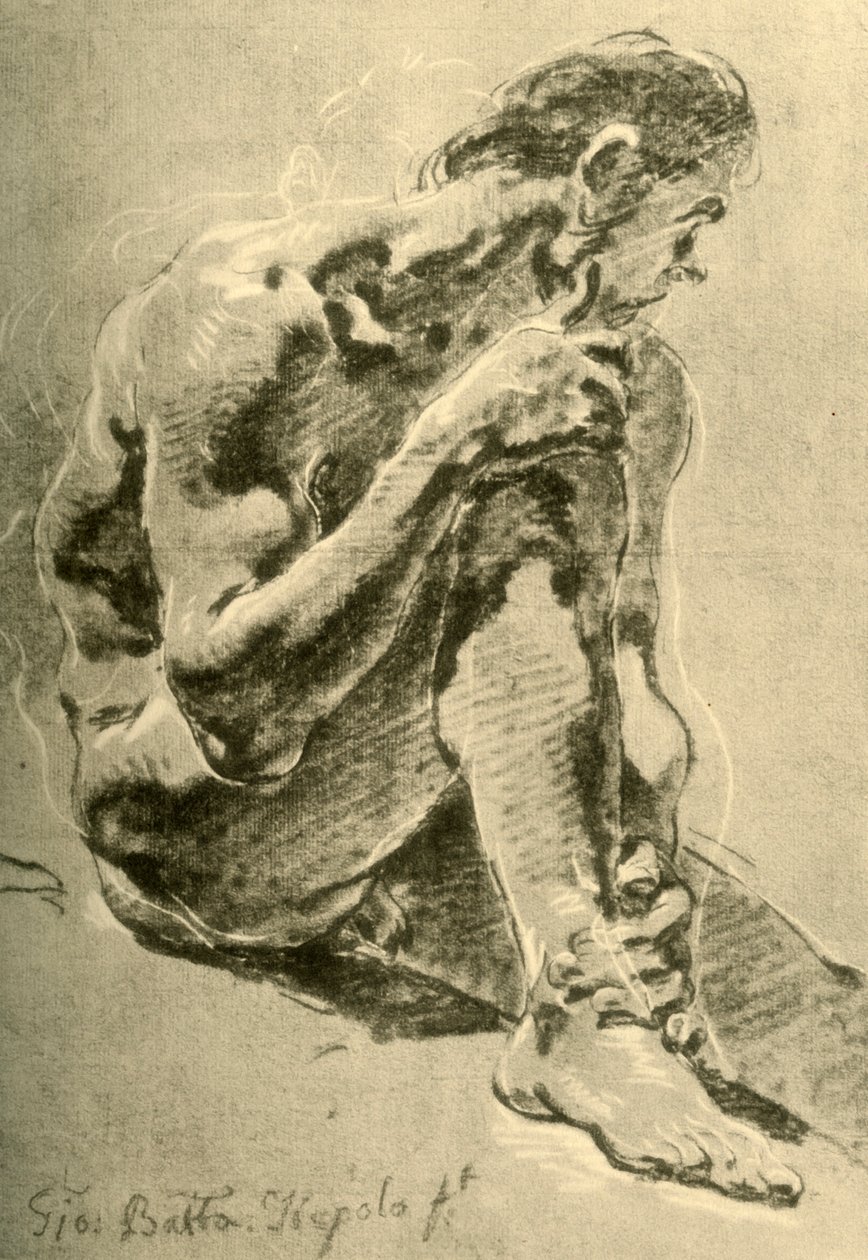 Sitzender Akt, 1715-1716, 1928 von Giovanni Battista Tiepolo