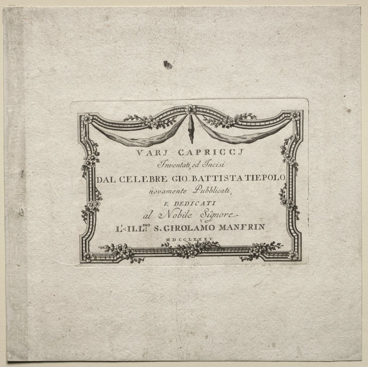 Verschiedene Kaprizen: Titelseite von Giovanni Battista Tiepolo