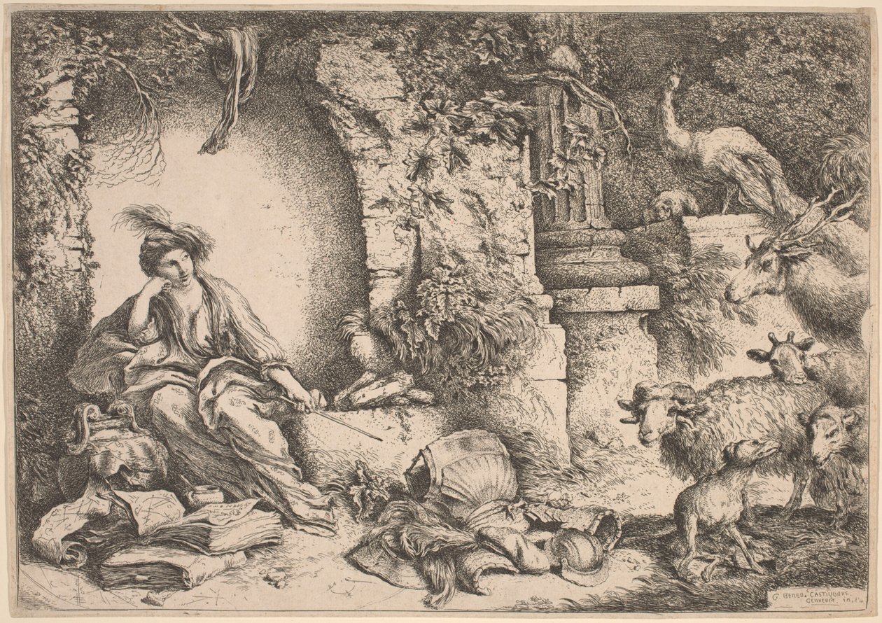 Circe verwandelt die Männer des Odysseus in Tiere von Giovanni Benedetto Castiglione