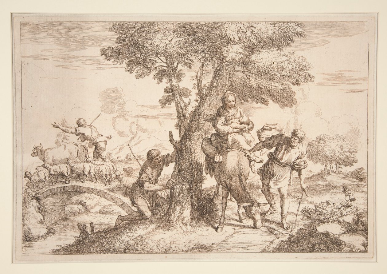 Die Flucht nach Ägypten von Giovanni Benedetto Castiglione
