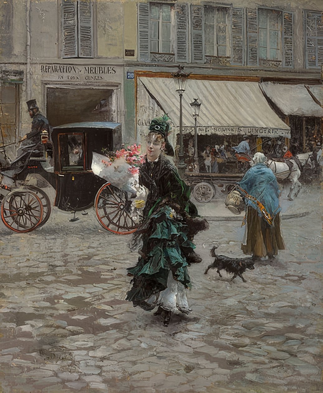 Beim Überqueren der Straße von Giovanni Boldini