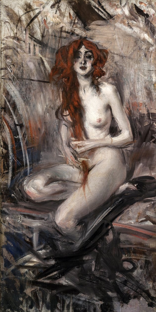 Frau kämmt ihr Haar, um 1912 von Giovanni Boldini