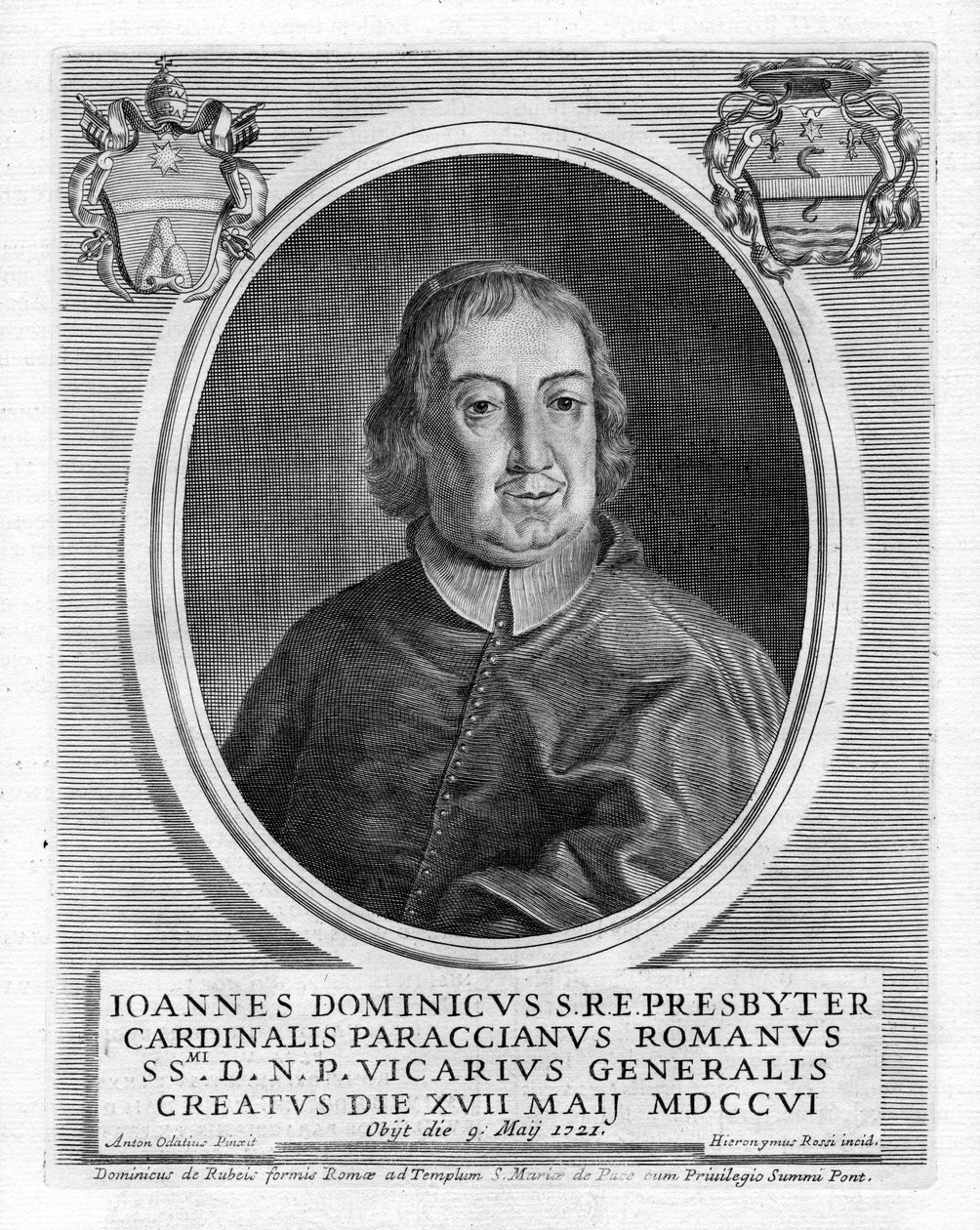 Graviertes Porträt von Girolamo Rossi