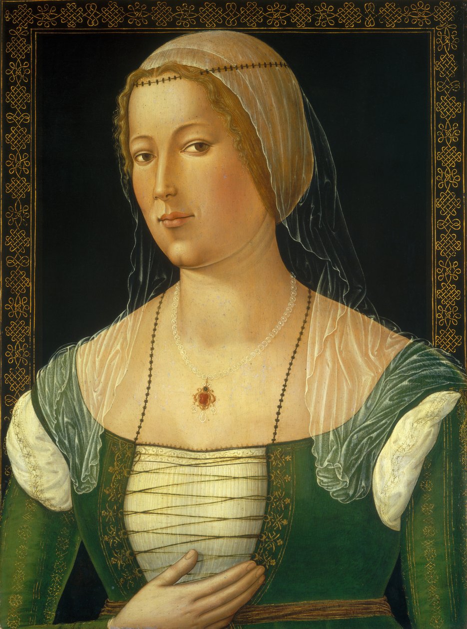 Porträt einer jungen Frau von Girolamo di Benvenuto