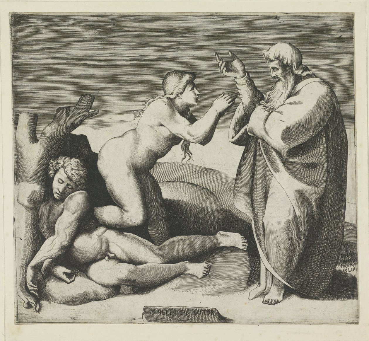 Schöpfung von Eva von Giulio Bonasone