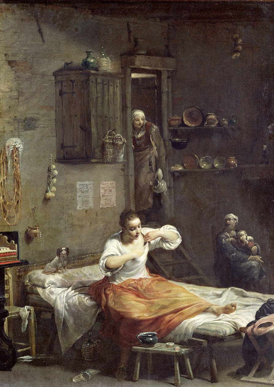 Die Frau mit dem Floh von Giuseppe Maria Crespi