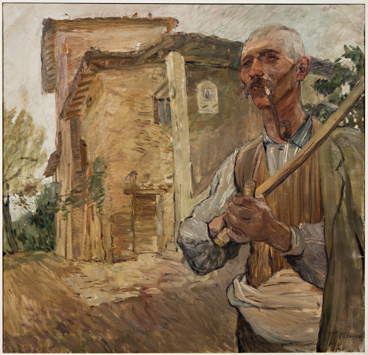Mann mit Pfeife von Giuseppe Graziosi